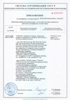 2017.06.19 Тихвин - Приложение к сертификату Устройства поворотные, откидные, Siegenia-Aubi KG. ГОСТ 30777-2012