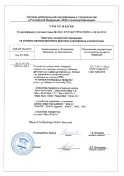 2019.04.04 Тихвин - Приложение к сертификату устройства поворотные, откидные, поворотно-откидные, взломоустойчивые. ГОСТ 30777-2012
